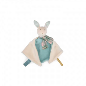 Doudou lapin bleu -