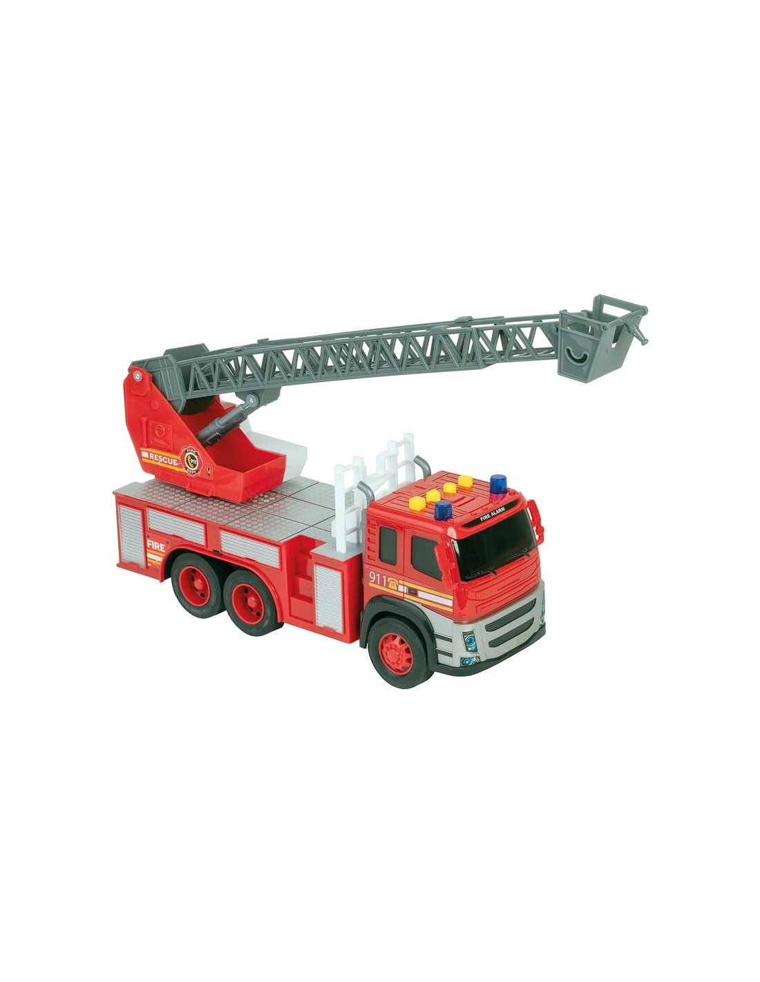 Camion Pompier 7-en-1 Avec Son Et Lumière – Transporteur Friction, 6 Mini Véhicules, Autocollants, Cadeau Enfant 2-6 Ans