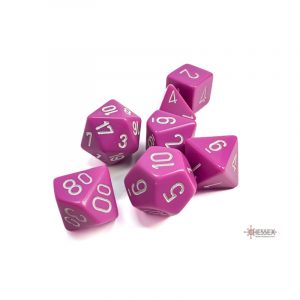 Set de 7 dés - OPAQUE - Violet Clair/Blanc