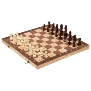 Jeu d'échecs, boîte en bois pliable