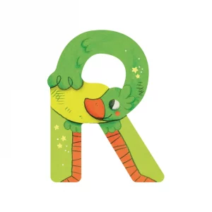 Lettre bois R vert