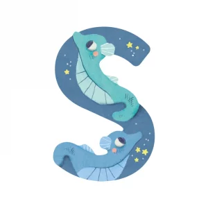 Lettre bois S bleu